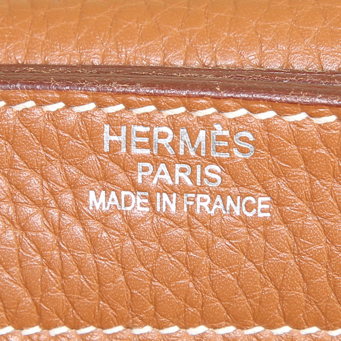 Hermes Sac à dépêches briefcase in gold togo leather - Detail D3