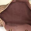 Louis Vuitton travel bag in ebene damier canvas and brown leather - Detail D2 thumbnail