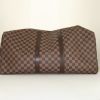 Louis Vuitton travel bag in ebene damier canvas and brown leather - Detail D4 thumbnail