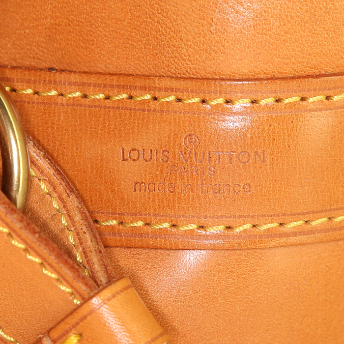 Zaino Louis Vuitton Randonnée in tela monogram marrone e pelle naturale - Detail D3