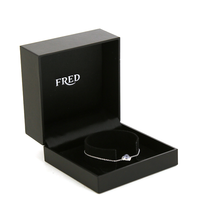 Fred Pain de Sucre bracelet in white gold,  diamonds and chalcedony Fred Pain de Sucre bracelet in white gold,  diamonds and chalcedony