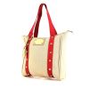 Shopping bag Louis Vuitton Antigua modello medio in tela beige e rossa - 00pp thumbnail
