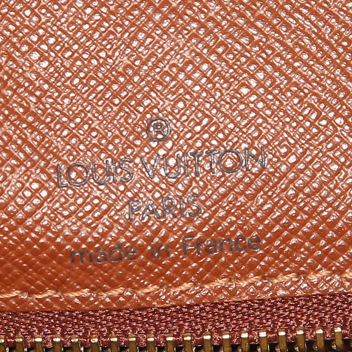 Borsa Louis Vuitton Boulogne in tela monogram cerata marrone e pelle naturale - Detail D3