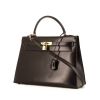 Hermes Kelly 32 cm handbag in brown ebene box leather - 00pp thumbnail