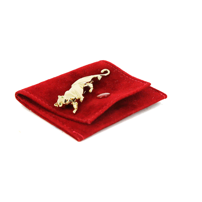 Cartier Panthère brooch-pendant in yellow gold, onyx and emerald - Detail D2