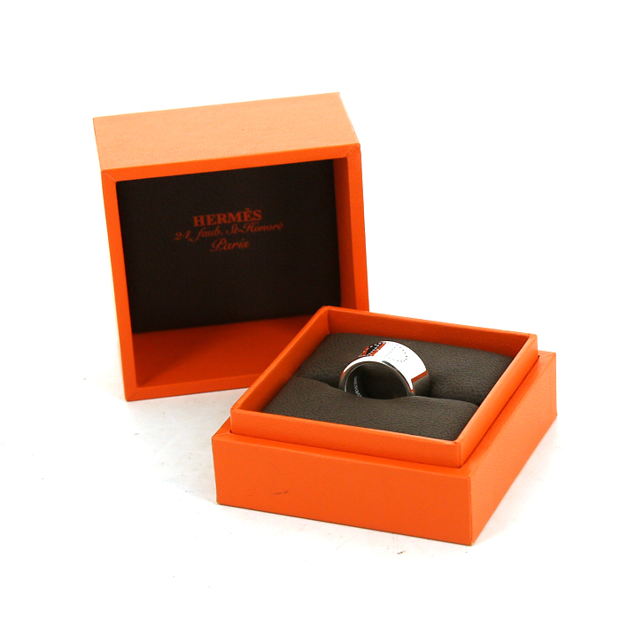 Hermès Eclipse sleeve ring in silver - Detail D2