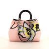 Dior Diorissimo medium model shopping bag in pink, yellow and light blue canvas and black patent leather - 360 thumbnail