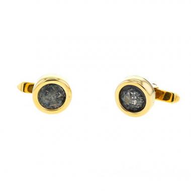 Bulgari Monete pair of cufflinks in yellow gold and bronze Bulgari Monete pair of cufflinks in yellow gold and bronze