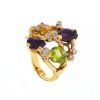 Anello Chanel in oro giallo,  diamanti e pietre semi preziose - Detail D1 thumbnail