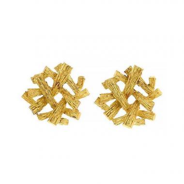 Louis Vuitton Blossom Long Earrings, 3 Golds and Diamonds Gold. Size SA