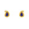 Paire de boucles d'oreilles Vintage en or jaune et lapis-lazuli - 00pp thumbnail