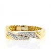 Vintage 1970's bracelet in yellow gold,  white gold and diamonds - 360 thumbnail