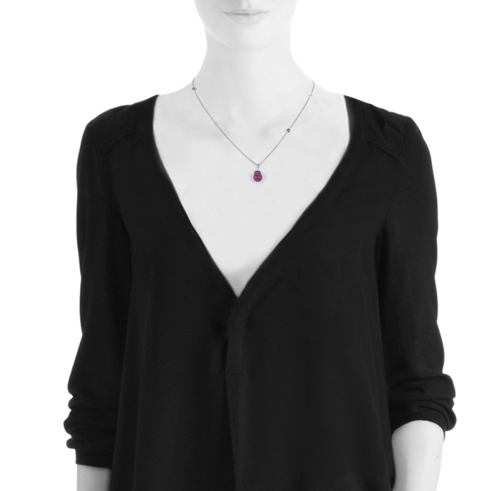 Chaumet Le Grand Frisson necklace in white gold, diamonds and tourmaline - Detail D1