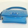 Chanel Mini Boy small model shoulder bag in blue patent quilted leather - Detail D5 thumbnail