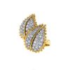 Vintage 1990's ring in 14 carats yellow gold,  white gold and diamonds - 00pp thumbnail