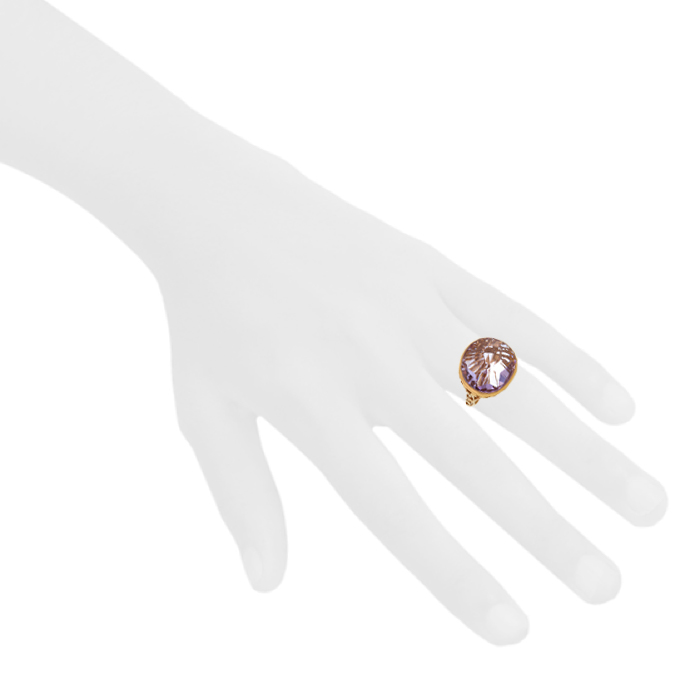 Pomellato Arabesques ring in pink gold and amethyst - Detail D1