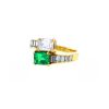 Anello Vintage in oro giallo,  diamanti e smeraldo - 00pp thumbnail