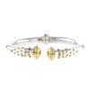Rigid open Zolotas bracelet in silver and yellow gold - 00pp thumbnail