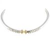 Rigid opening Zolotas necklace in silver and yellow gold - 00pp thumbnail