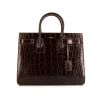 Saint Laurent Sac de jour small model handbag in brown leather - 360 thumbnail