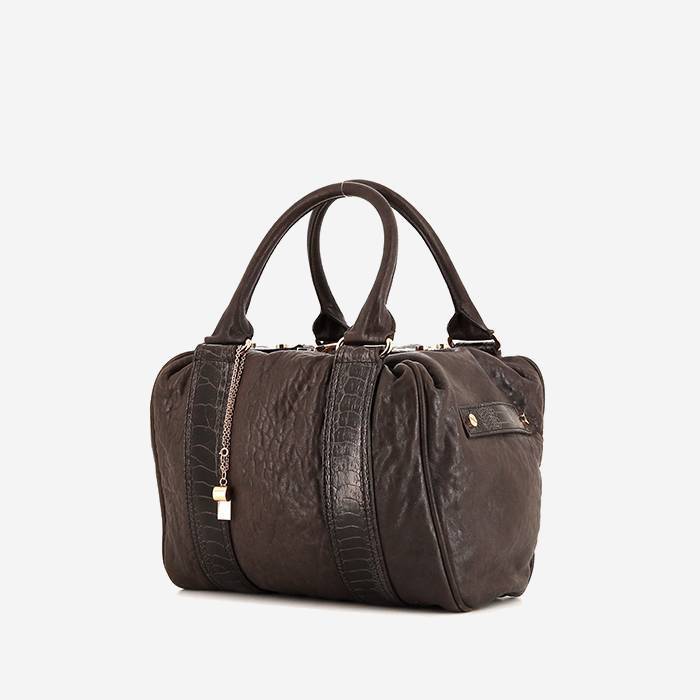 Borsa Balenciaga Whistle in pelle martellata marrone