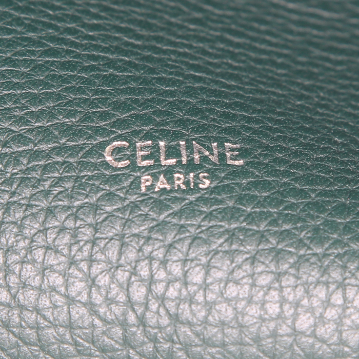 Celine Big Bag small model handbag in green grained leather - Detail D4