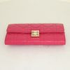 Dior Cannage wallet in pink quilted leather - Detail D4 thumbnail