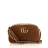 Gucci GG Marmont shoulder bag in brown velvet - 360 thumbnail