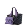 Louis Vuitton Cabas Ipanema shopping bag in purple and black monogram canvas and purple leather - 00pp thumbnail