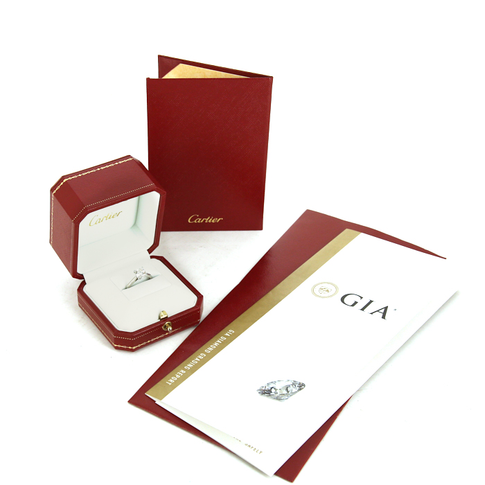 Cartier 1895 solitaire ring in platinium and diamond of 1,34 carat - Detail D2