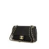 Chanel Timeless shoulder bag in black chevron quilted leather - 00pp thumbnail