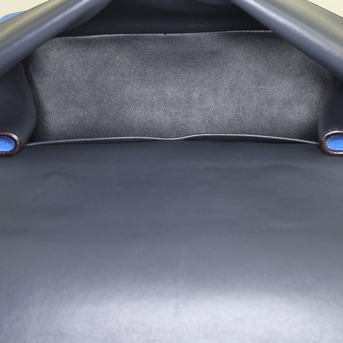 Borsa a tracolla Dior Be Dior modello grande in pelle martellata blu - Detail D3