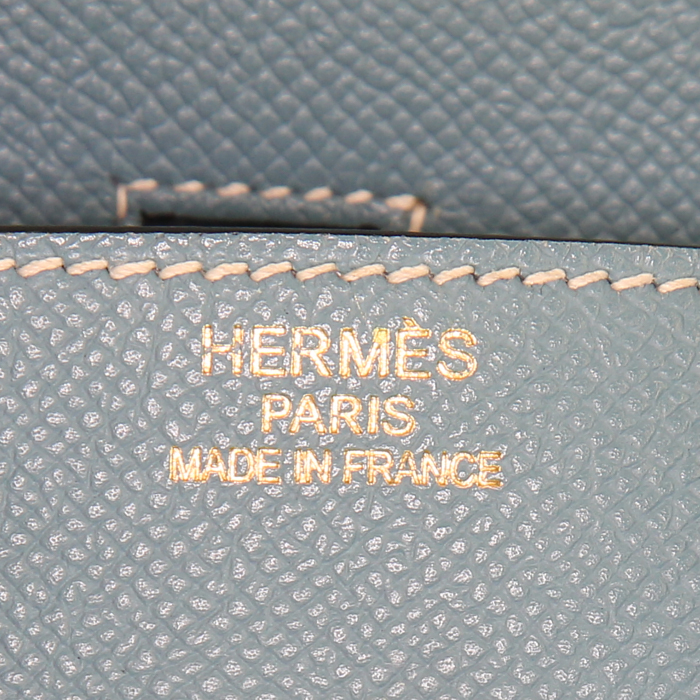 Sac à main Hermes Birkin 35 cm en cuir epsom bleu-jean - Detail D3