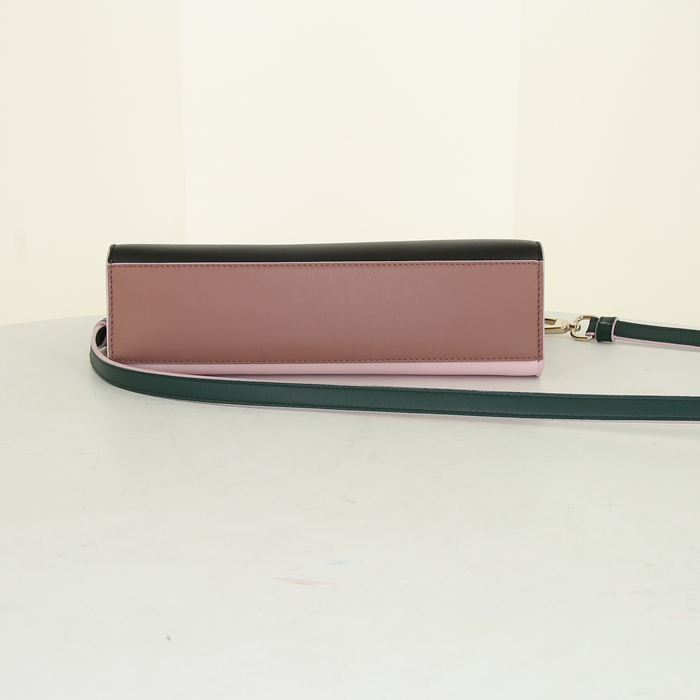 Sac bandoulière Dior Diorever en cuir noir et rose - Detail D5