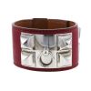 Hermes Médor cuff bracelet in palladium and swift leather - 00pp thumbnail