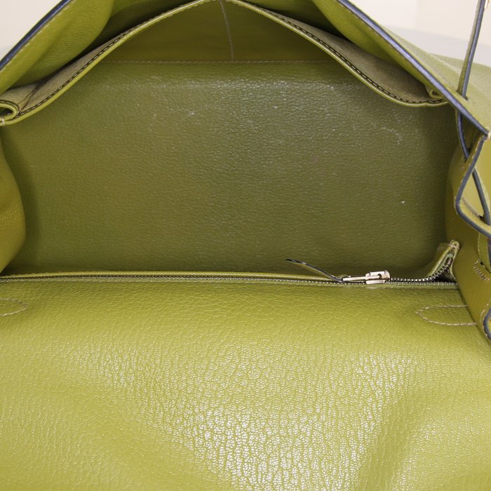 Borsa Hermes Kelly 28 cm in pelle Mysore verde - Detail D3