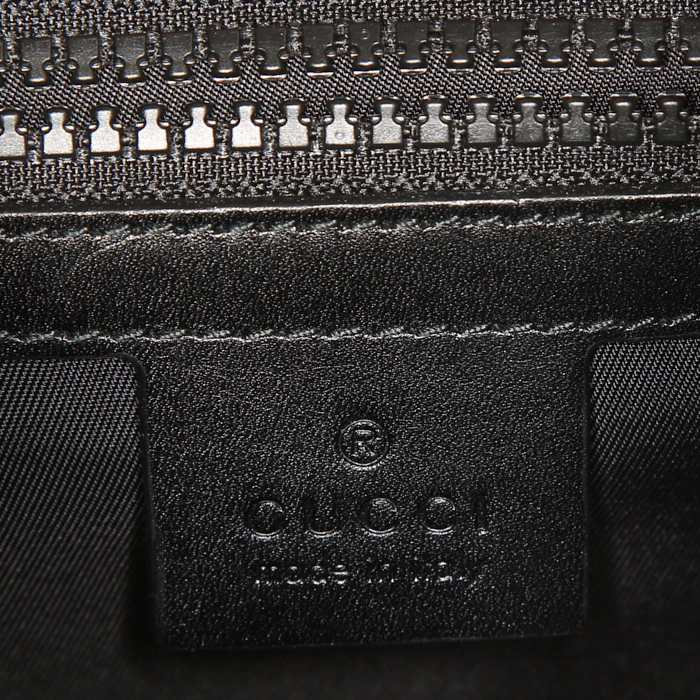 Borsa Gucci Techpack in tela nera a fiori - Detail D3