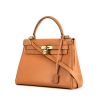 Hermes Kelly 28 cm bag worn on the shoulder or carried in the hand in gold Chamonix  leather - 00pp thumbnail