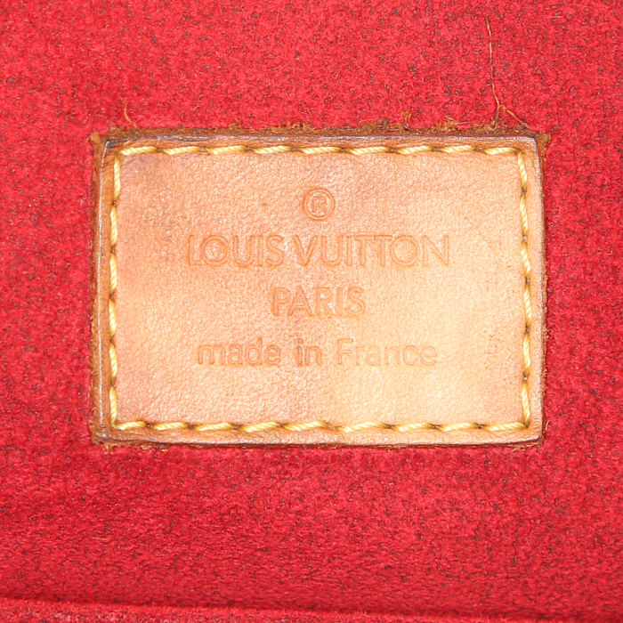 Bolso de mano Louis Vuitton Multipli Cité en lona Monogram marrón y cuero natural - Detail D3