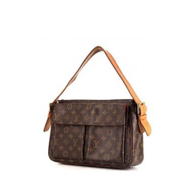 Bolso de mano Louis Vuitton Multipli Cité en lona Monogram marrón y cuero natural