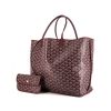 Goyard Anjou shopping bag in burgundy Goyard canvas and burgundy leather - 00pp thumbnail