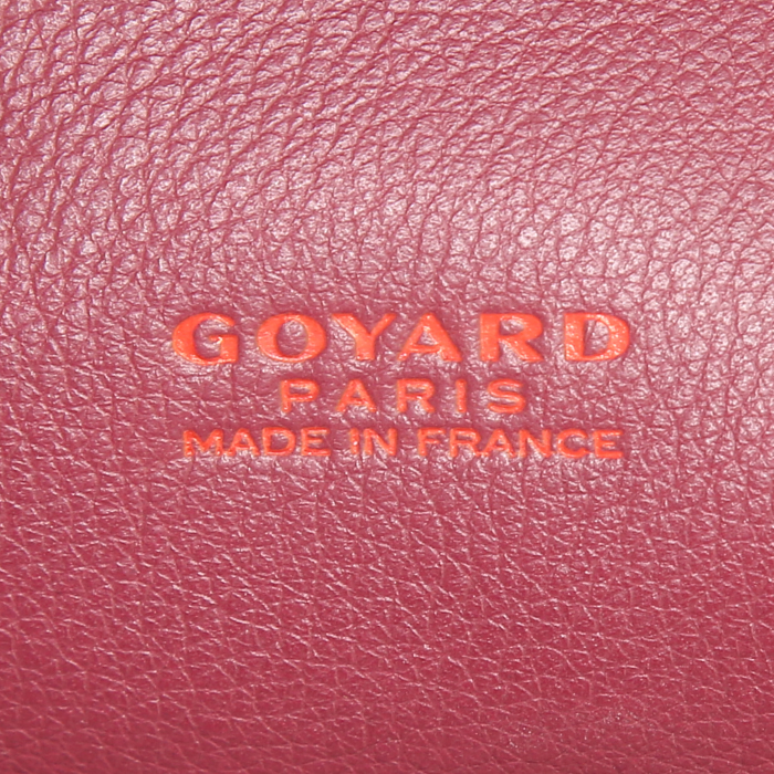 Goyard Anjou shopping bag in burgundy Goyard canvas and burgundy leather - Detail D3