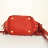 Saint Laurent Emmanuelle small model shoulder bag in red suede - Detail D5 thumbnail