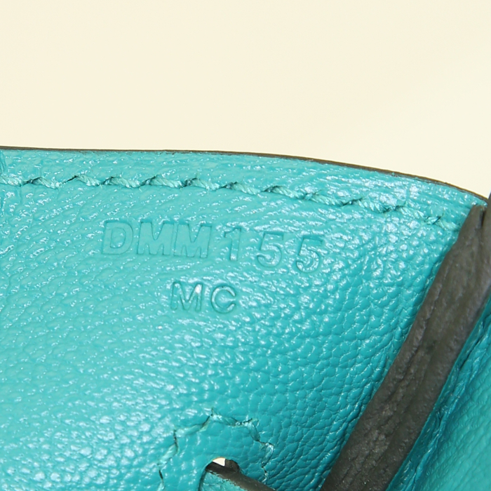 Sac Hermes Birkin 30 cm en cuir togo Vert Verone. - Detail D4