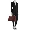 Gucci Bamboo handbag in burgundy grained leather - Detail D2 thumbnail
