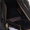 Chloé Bay bag worn on the shoulder or carried in the hand in black grained leather and black patent leather - Detail D2 thumbnail
