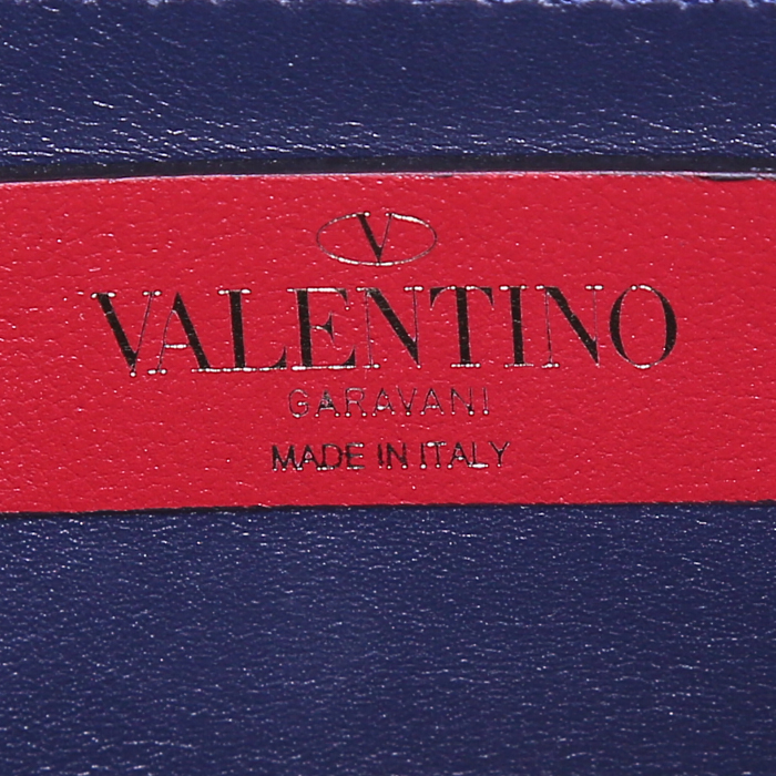 Sac bandoulière Valentino Garavani V Rivet en cuir bleu - Detail D3
