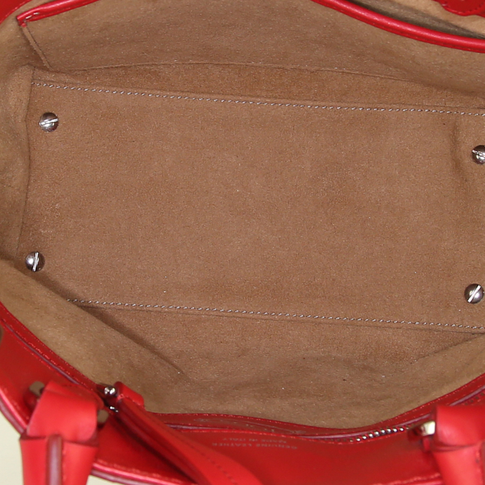 Sac bandoulière Tod's Double T petit modèle en cuir rouge - Detail D3