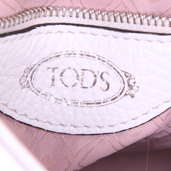 Tod's Double T shoulder bag in white leather - Detail D4