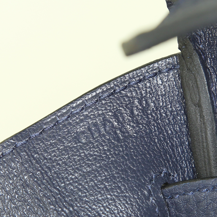 Borsa Hermes Birkin 30 cm in pelle togo blu marino - Detail D4